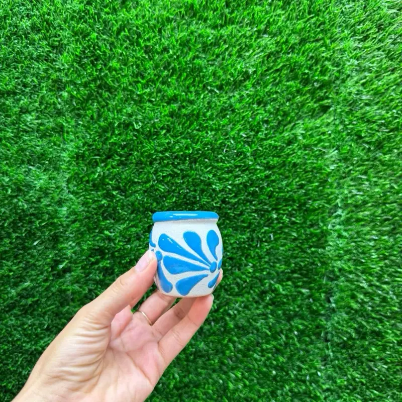 Engove Tequilero Relieve Tarrito Azul Turquesa Sets. (Cielito Lindo).