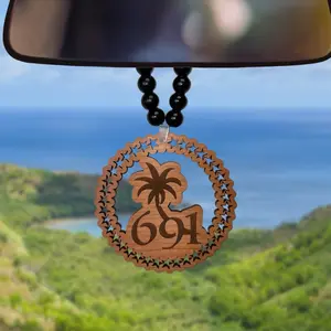 Chuuk Ornament - 1/4 Inch Thick Wood Cherry Hickory Mahogany Unfinished 4 Inches & 4.5 Inches Stylish Accessory