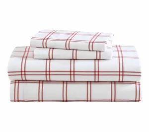 Eddie Bauer Wes tridge Plaid Or ange Cotton Kin g Sheet Set