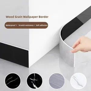1 roll, 197 inches x 3.94 inches, large roll thickened, self-adhesive skirting board wall sticker, DIY detachable with no residue, waterproof, wear-resistant, floor and wall protection strip, wall, staircase, kitchen, bathroom, perfect home decoration