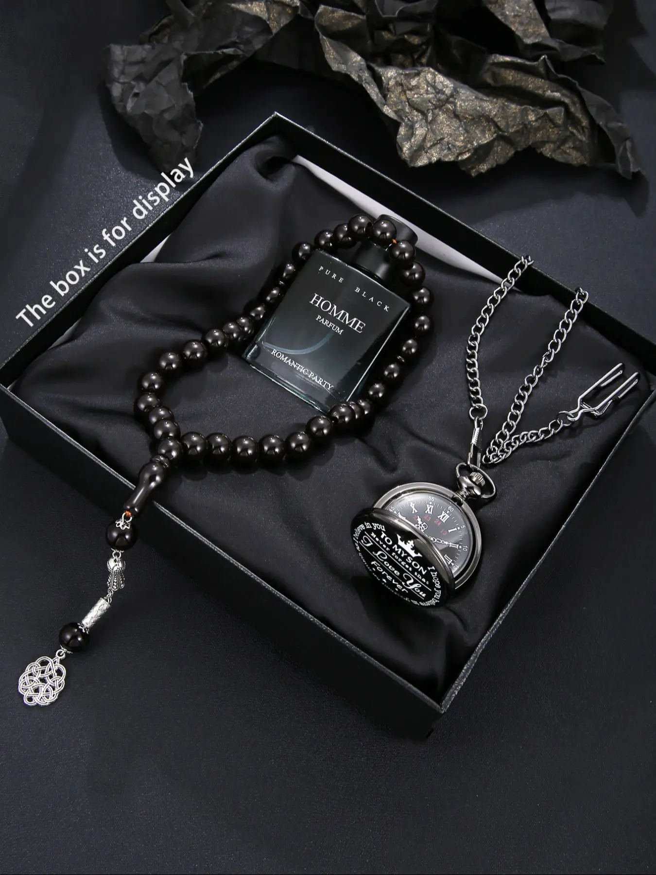 3pcs Vintage Fashion Men's Exquisite Watch Set + Perfume + Beads, Perfect Gift for Holidays, Thanksgiving, Father's Day, Birthday Parties