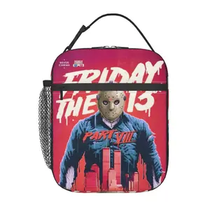 Durable Friday the 13th Insulated Lunch Bag, Friday the 13th collection Reusable Cooler Lunch Box and Friday the 13th merchandise Portable Leakproof Thermal Bag. Suitable for Girls, Boys and Travel Use