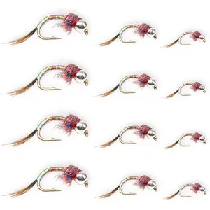 Floating Feather Supply Rainbow Warrior Fly 12 Pack – Trout Attractor Nymph Size 14-22