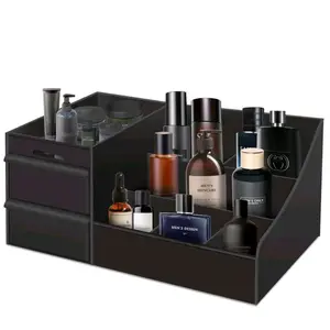 Christmas Men's Sandalwood Perfume Storage Box, Large Drawer Desktop Organizer, Multifunctional Storage, for Storing Perfumes, Shaving Products, Skincare, Durable Plastic Organizers, Storage Organizer Unit