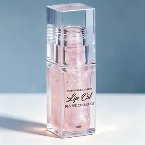 BossUp Sheer Glitter Lip Oil - Cherry, 6ML Hydrating Plumping Lip Gloss with Clear Finish and Natural Fruit Extracts