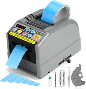 Ribbon Cutting Machine, Semi-Automatic Tape Dispenser, 6-60mm Width, 5-999mm Length, Transparent/Double-Sided Tape, Part Number YUZSU-9, Plastic