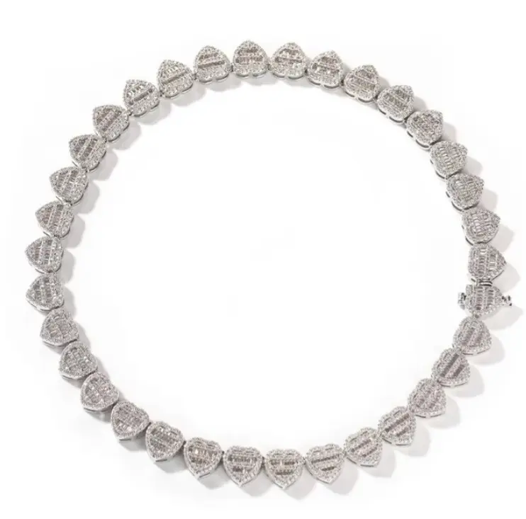 TCC Heart Moissanite Silver 13mm Necklace