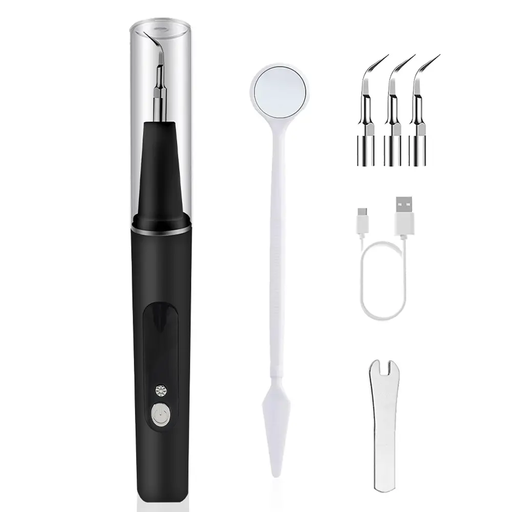 Dental cleaner cleaning kit with LED light and 5 adjustable modes