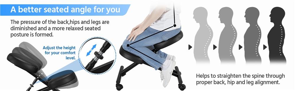 Yaheetech Kneeling Chair Ergonomic Posture Chair for Office Home, Adjustable Knee Stool Office Chair with Thick Foamed Cushion Yaheetech Kneeling Chair Ergonomic Posture Chair for Office Home, Adjustable Knee Stool Office Chair with Thick Foamed Cushion