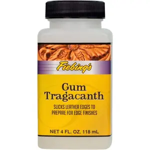 Fiebing's Gum Tragacanth (4 oz) - Leather Burnisher to Prepare Smooth & Slick Edge Finish - Water-Based Professional Grade Formula for Leathercraft, Belt, Shoe & Bag - Use Before Fiebing's Edge Kote