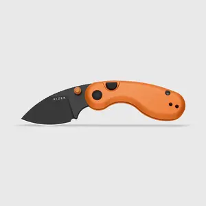 Kizer Microbe Pocket Knives - 14C28N Steel, Aluminum Construction, Orange Handle V2742A3, Lightweight Kitchen Tool