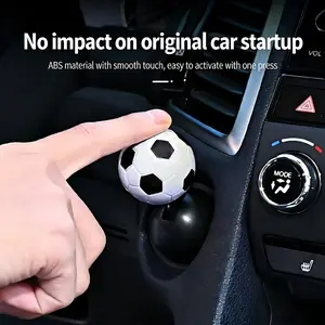 Soccer Ball Car One Click Start Button Cover, Universal Football Engine Start Stop Decorative Pull Rod, No Damage Installation Car Interior Accessory