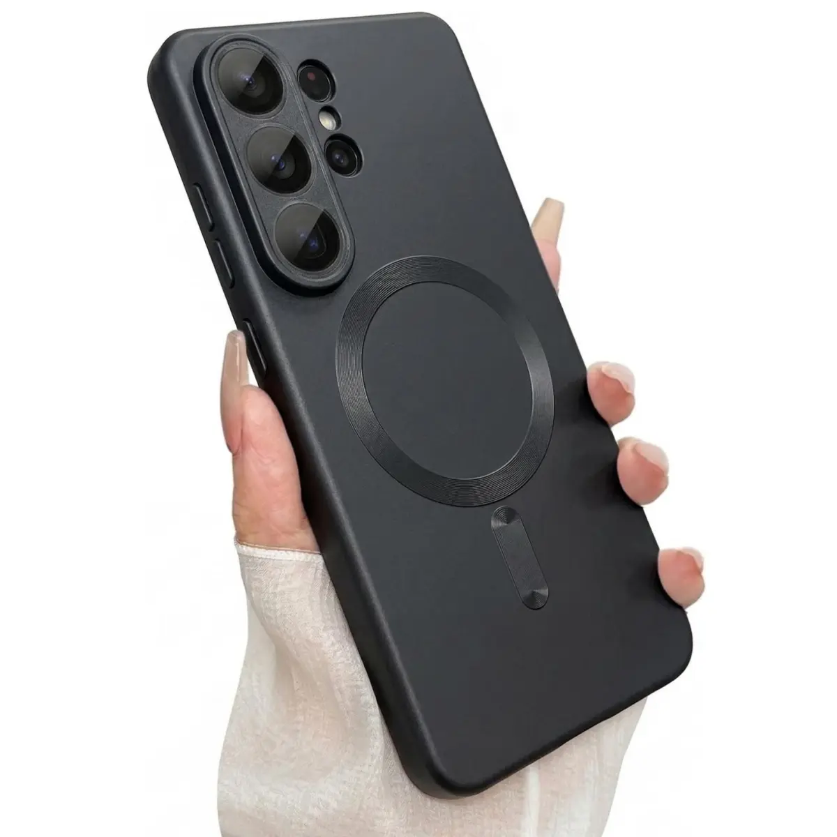 HISTORYOO Soft TPU Case Camera Lens Cover For Samsung Galaxy S26 Ultra S25 S24 S23 Plus S22 S21 S20 S25 FE S24 FE Magnetic Cover Soft Imitation metal design, ultra-thin, does not affect the signal For Magsafe Case Magnetic Charging Shockproof  protection