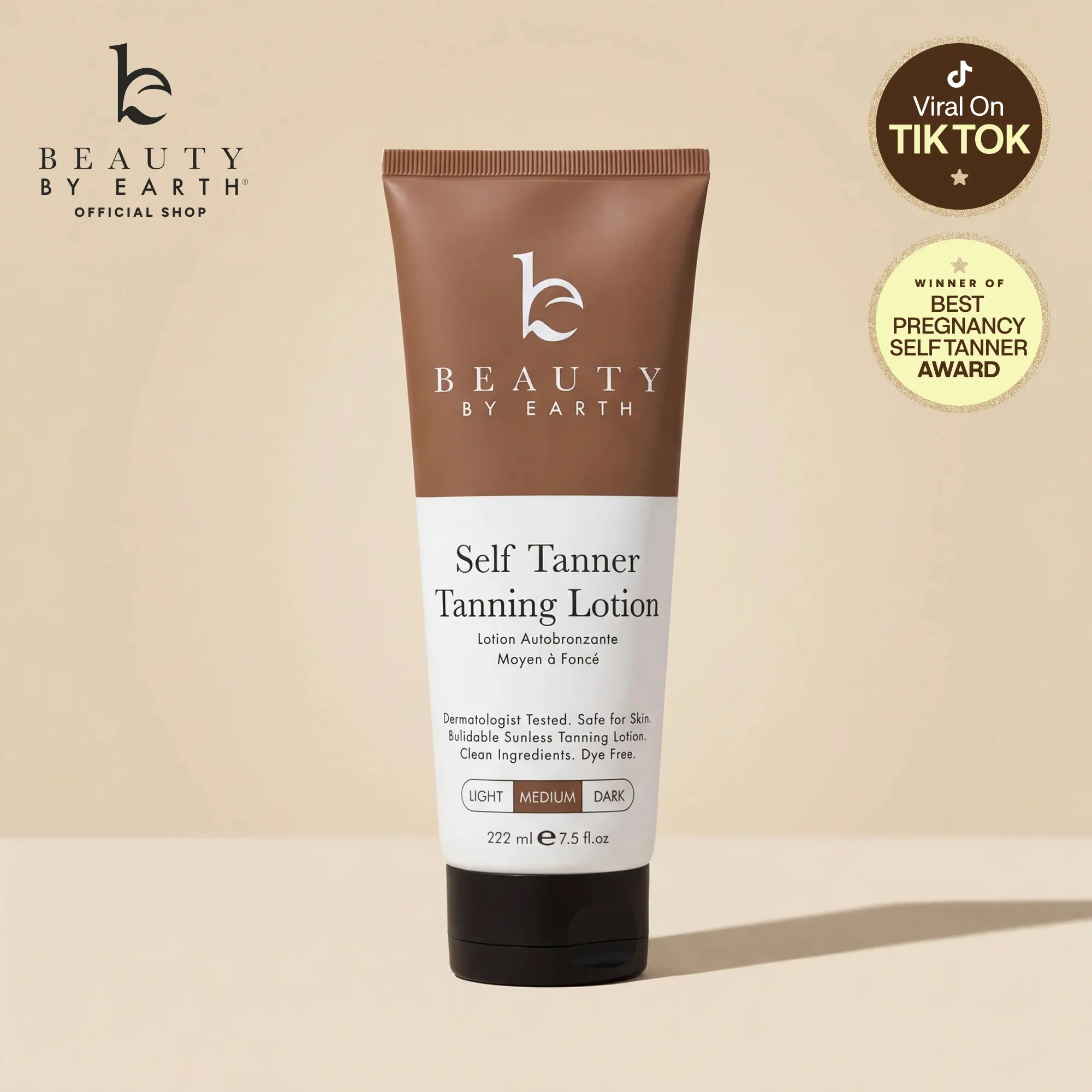 Beauty by Earth Self Tanner Body Lotion - Best Gradual Natural Bronzed Sunless Hydrating Streak Free Tanning Glow Made in USA, Vegan Cruelty Free Pregnancy Safe