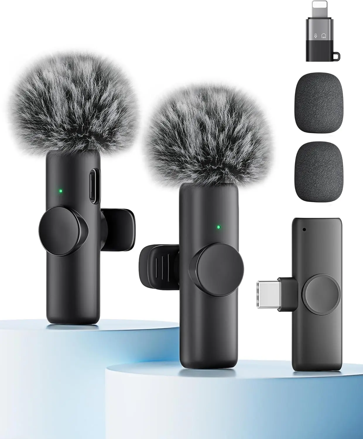 Mini Wireless Microphone (2 Pack) for iPhone & Android – Clear Sound, Noise Reduction, Perfect for TikTok, Vlog & Interviews