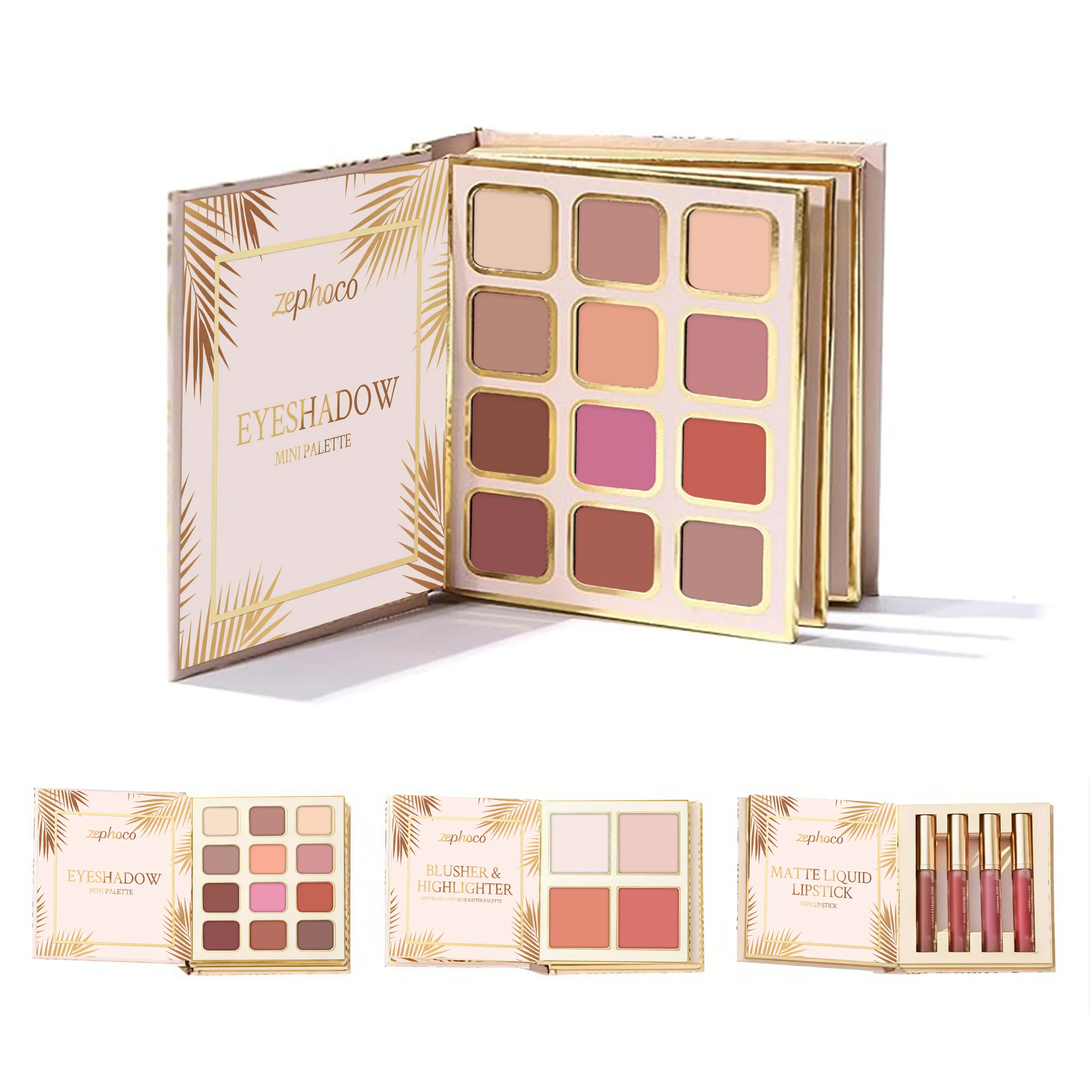 Makeup Magic Book Set, Multi-Color Eyeshadow, Lip Gloss, Blush, and Highlighter Kit, Holiday Gift for Women, Beauty Sets, Makeup Sets Cosmetic，Cosmetic