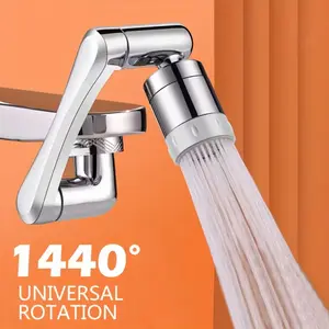 Universal Rotating Faucet Sprayer Head, Rotatable Rotary Faucet, 1440° Adjustable, Fits Extension Faucets, Kitchen Sink, Bathroom Basin Arm, Sink Accessories