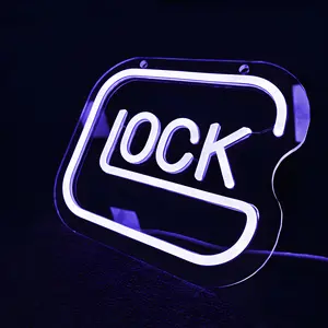 Lock Shaped Neon Lights, Acrylic Night Light, Simple and Stylish Design, USB Power Supply, Perfect for Bedroom Study Shop Decoration, Gift Idea for Valentines Day