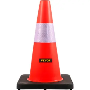 【Spotlight Day】VEVOR Safety Cones, 18 in/45 cm Height, 5 PCS PVC Orange Traffic Cone with Reflective Collar and Black Weighted Base, Used for Traffic Control, Driveway Road Parking and School Improvement