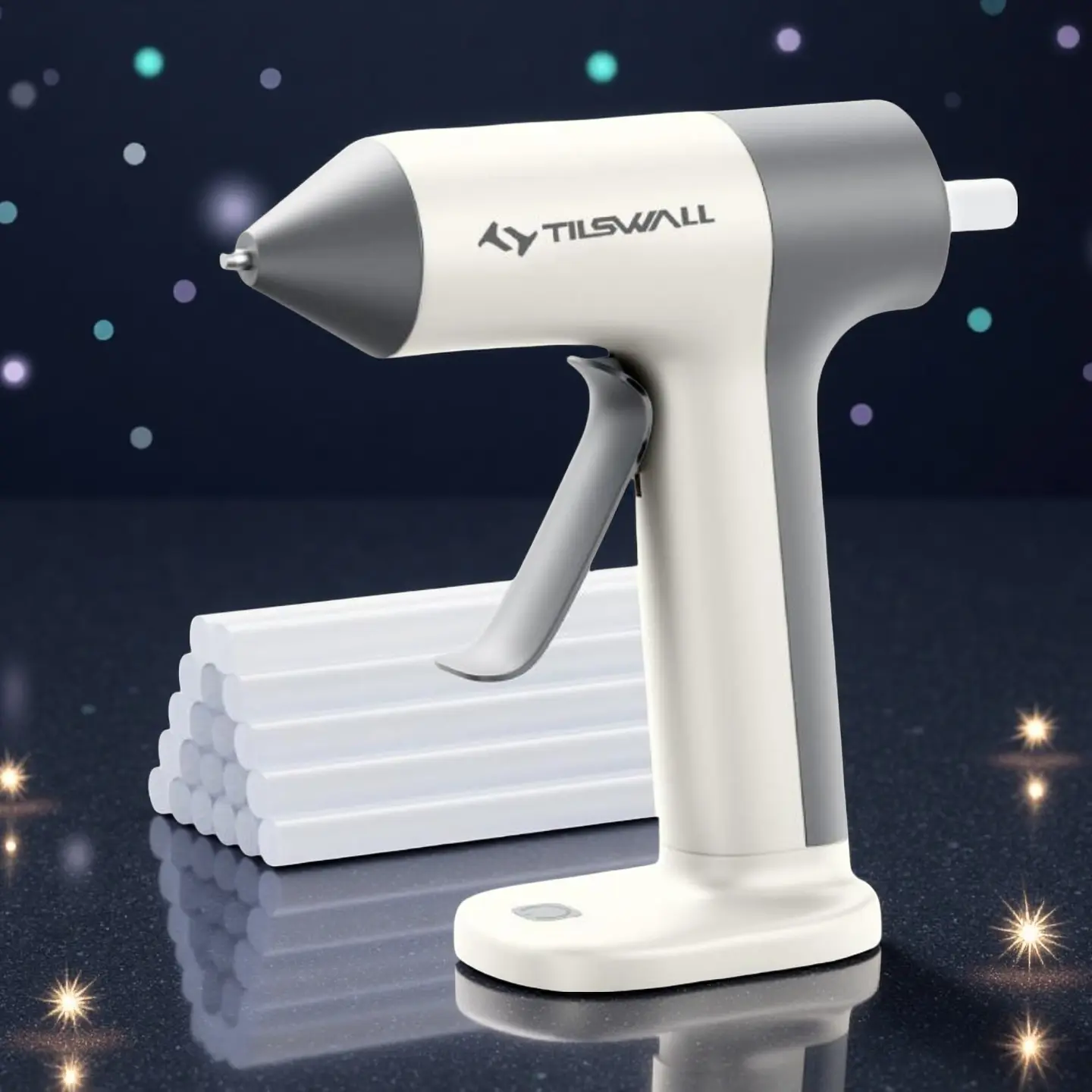Tilswall【Gift for DIY Lovers】 Cordless Hot Glue Gun, Rapid 30s Preheat with 20 Premium Glue Sticks, 2000mAh Type-C Rechargeable, Ideal for DIY Crafts, Home Repairs, and Gift Making Adhesives