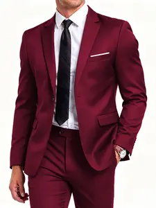 Men's Business Style Multicolor Suit Two-Piece Set Jacket & Pants, Groomsmen Formal Casual Meeting Wear, Office Interview Wedding Versatile Style Business Suits