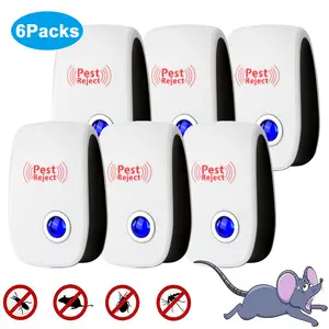 Dazone 6-Pack Ultrasonic Pest Repeller for Mice Rats Spiders Roaches & Insects Indoor Home Restaurant Garage Use Effective Pest Control Device