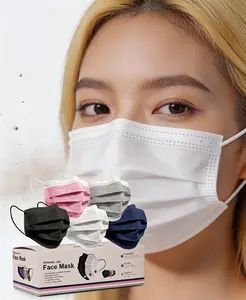 50-200pcs  Face Masks Disposable 3-Layer Protection, Hypoallergenic Pull-On Design with Individually Wrapped Packaging, 95% Filtration for Dust, Pollen, Allergens - Adult Respirator Mask, Office Air Quality, Portable Mask