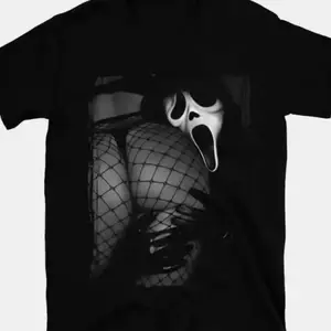 Vintage Mister Killer Sir Ghost Face Booty T-Shirt, Scream Movie Graphic Tee, Horror Film Graphic Tee, Halloween Movie, Scary Shirt, Thriller Movie, Spooky Season Menswear Top Casual Solid Color Vampire UPT ZNP