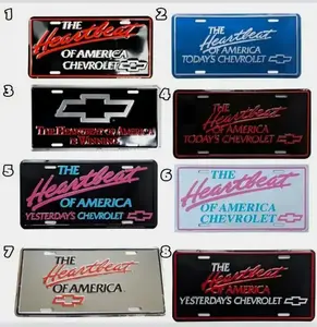 Chevy The Heartbeat Of America License Plate, Multicolor Car Exterior Accessories, Number Plate