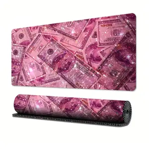 Pink Dollar Pattern Mouse Pad, 1 Count Large Mouse Pad with Non-slip Rubber Base, Mouse Mat for Gaming & Office Use, Gaming Mousepad