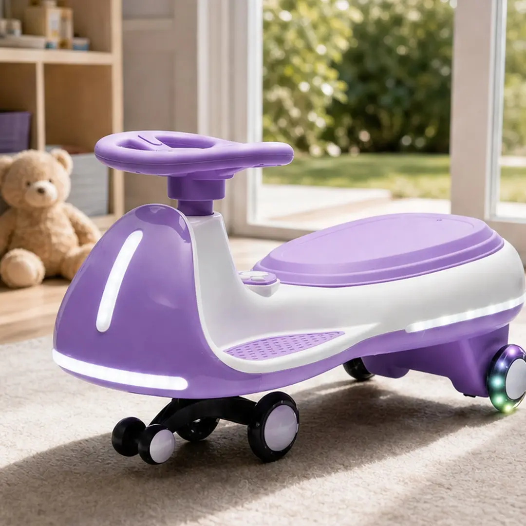 ARCH 12V Electric Wiggle Car Ride-On Toy for Kids 3-8, 2-in-1 Powered & Manual Twist Car with Bluetooth Music, LED Lights, PU Flashing Wheels, Triangular Stability Frame, Wide Auxiliary Wheels, 5MPH Max Speed, Multiple Color Options, Rotating Ride On, Col
