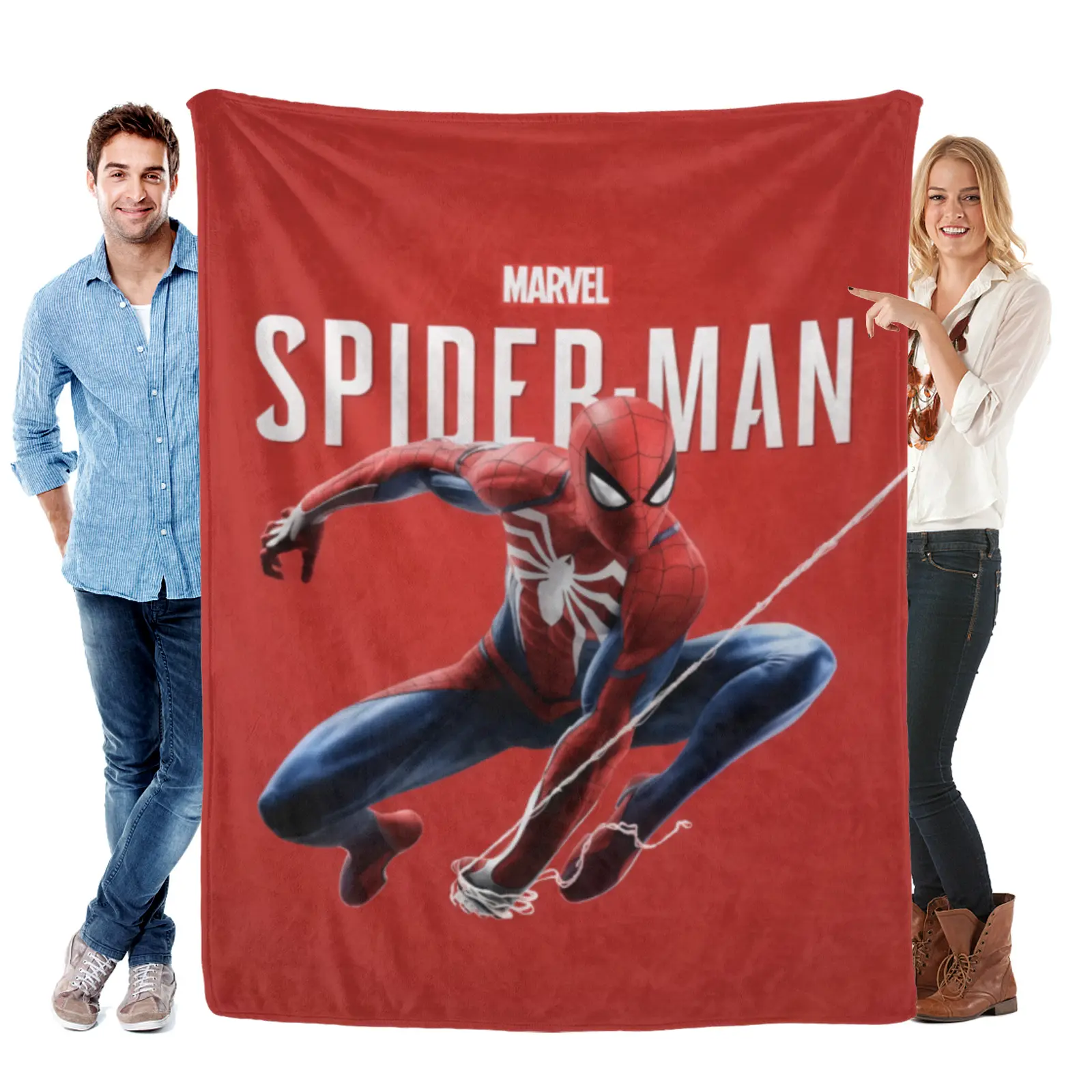 Spider-Man Superhero Throw Blanket Marvel Licensed Soft Lightweight Lap Cover for Sofa Bedroom Boys Kids & Teens