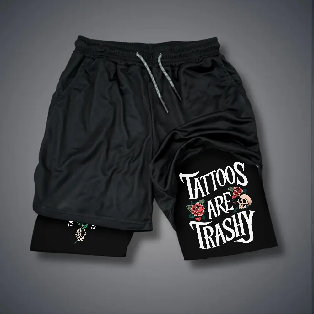 [Viral] 80s 90s Double-Layer Sports Shorts Graphic Shorts Black Camo Streetwear Shorts Men Outfits Men Vacation Outfits Shorts