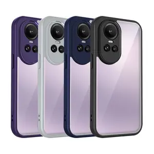 Oppo Reno 10 5G CPH2531 & Reno 10 Pro CPH2525 Case Shockproof Silicone Bumper Air Cushion Clear Matte Back Cover Hard Phone Case for Oppo Reno 10 Pro Reno10 5G