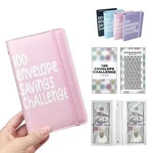 100 Days Money Saving Challenge Coin Envelope Budget Storage Book - Spiral-Bound with Daily Savings Tracker, Habit-Forming System, $5050 Cash Savings Goal, Multiple Color Options (Black, Blue, Pink) - Develop a Consistent Savings Habit, Budget Organizer
