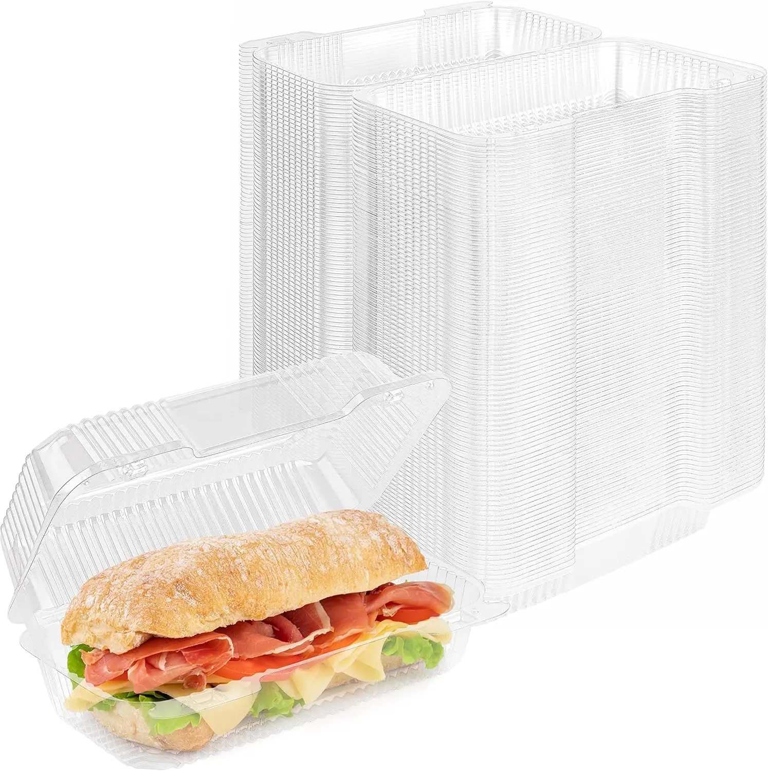40 piece Clear Hinged Plastic Containers Sturdy To Go Clamshell Food Containers with Lids Disposable Plastic Clamshell Food Containers