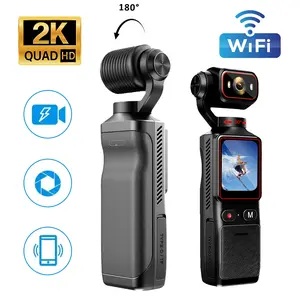Portable WiFi Action Camera, Infrared Night Vision, 180° Adjustable Lens, Loop Recording, 2.0" LCD Screen, Wearable Outdoor Sport Camera for Skiing & Biking