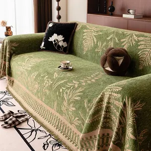Leaf Pattern Sofa Cover, Washable Pet-Friendly Couch Protector, Comfortable Home Decor for Living Room & Bedroom, Durable Fabric Material, Sofa Couch Covers