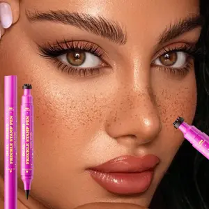 Dual-Head Temporary Freckle Pen, Waterproof Long-Lasting, Natural Pinkish Freckles, Suitable for Daily Makeup, Dating, Travel, Parties, Cosmetic