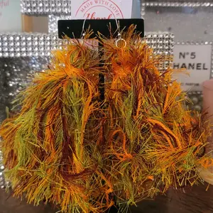 Fall tassel eyelash earrings