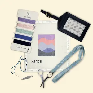 Happy Stitching - Call of the Mountains Luggage Tag Needlepoint Kit - All-In-One Self Finishing Needlepoint Craft Kit
