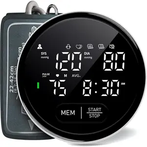 Blood Pressure Monitor Upper Arm Automatic Monitors for Home Use Adjustable 8.7"-16.5" Cuff Voice Broadcast Large Backlit Display 240 Sets Memory with Storage Bag