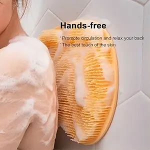 Exfoliating Shower Massage Scraper Bathroom Non-slip Bath Mat Back Massage Brush Silicone Foot Wash Body Cleaning Bathing Tool