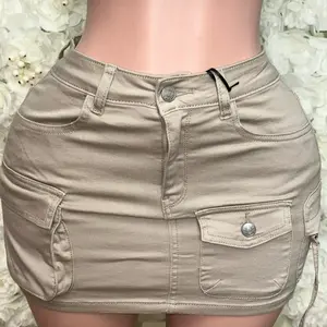 Khaki Cargo Mini Skirt