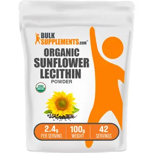 BulkSupplements - Organic Sunflower Lecithin Powder - Digestive Support - Liver Health - 100g-1kg - 2.4g per Serving