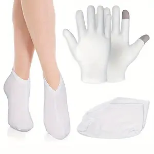Four-Piece Set Moisturizing Gloves & Socks Overnight Hand Spa Treatment, Touchscreen Compatible, Nighttime Hand Care Essentials, Foot Care Product