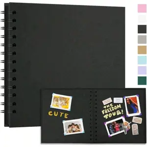 Elegant Simple Scrapbook Album, 7x7 Inch, 20 Sheets/40 Pages, Cowhide Paper, Perfect for Weddings and Birthdays, Scrapbook Supplies