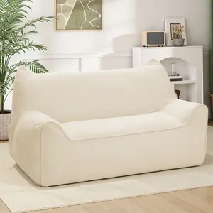 Comfortable Bean Bag Chair for Adults Upholstered Floor Sofa with Armrests Loveseat Boneless Couch with Backrest Large Bean Bag Couch for Bedroom Living Room