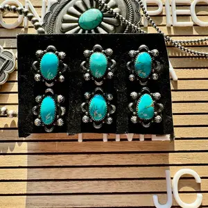 Turquoise and Sterling Silver Ring - Authentic Design with Large Size