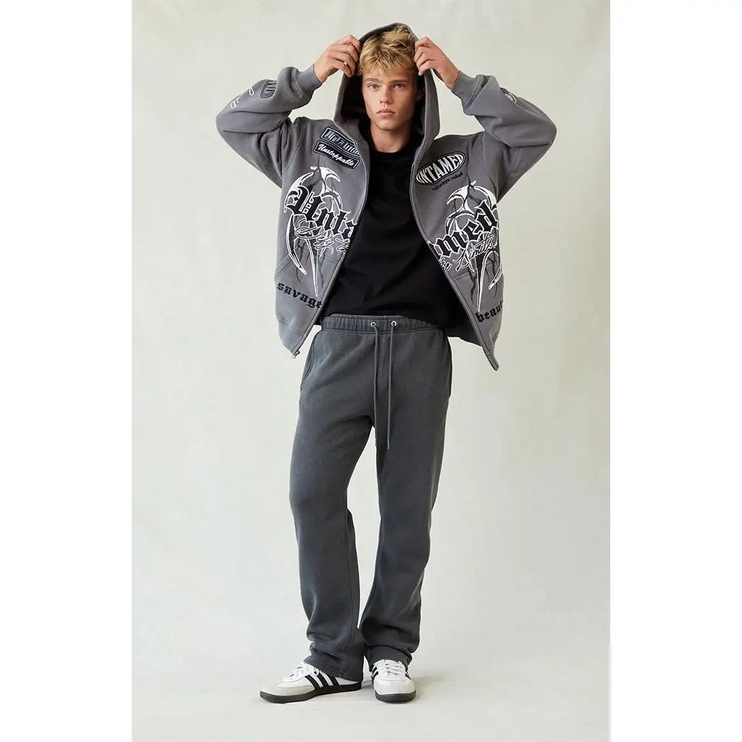 Pacsun Men's Washed Black Straight Leg Sweatpants